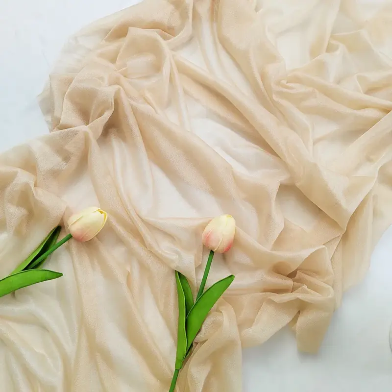 Set of 4 transparent boho chiffon table runners Dernière Chance