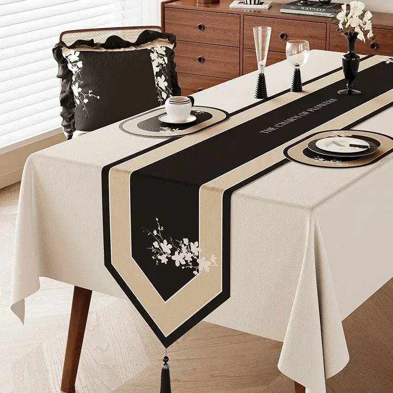 Super Prix Vintage floral linen table runner countryside style