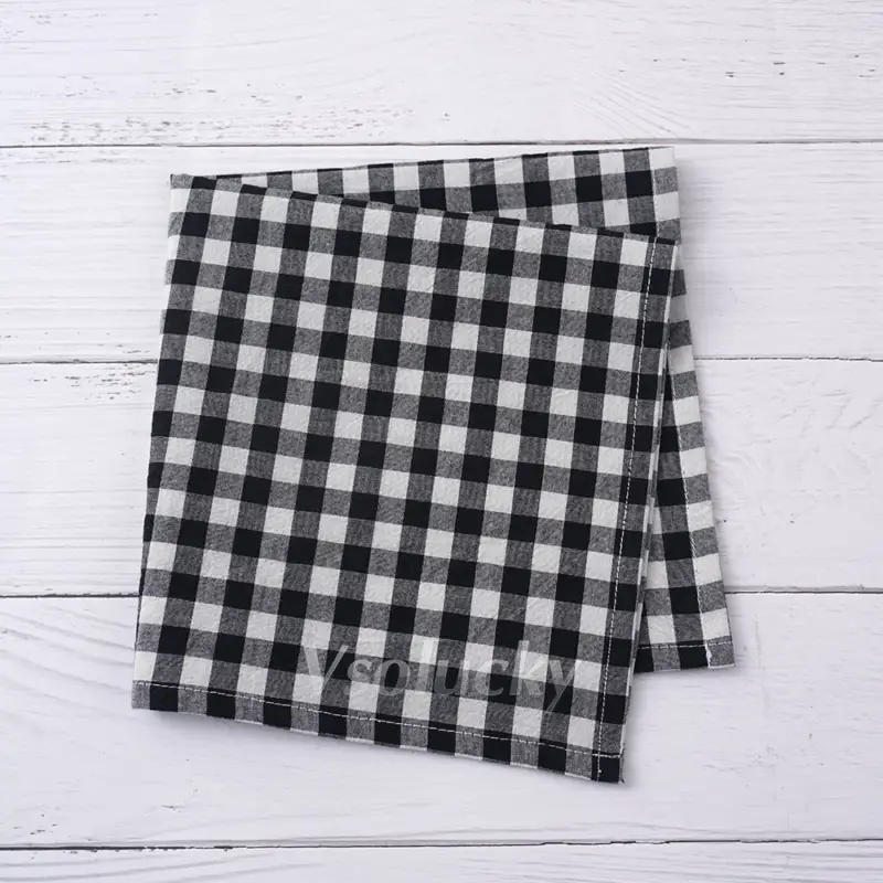 Cotton gingham table napkin country style 42x42 cm Prix Cassé