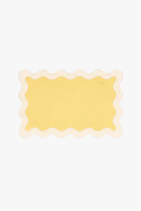 Embroidered vintage cotton placemat with wavy edge Satisfait Ou Remboursé