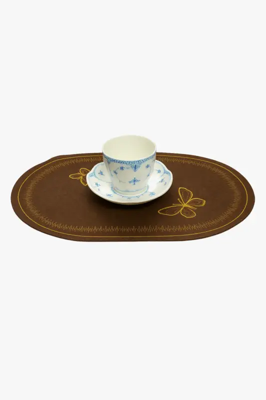 Acheter En Ligne Embroidered linen placemat, washable classic style