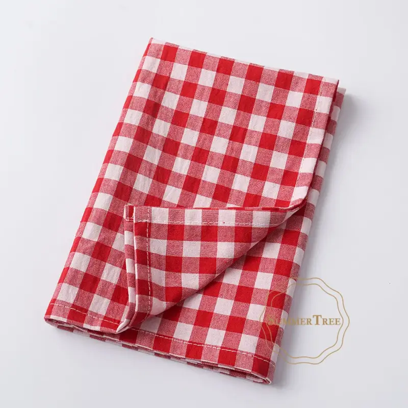 Affaire À Saisir Gingham cotton table napkin small check kitchen linen