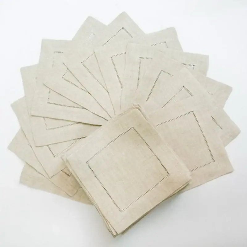 Set of 6 embroidered linen napkins – european style Super Prix