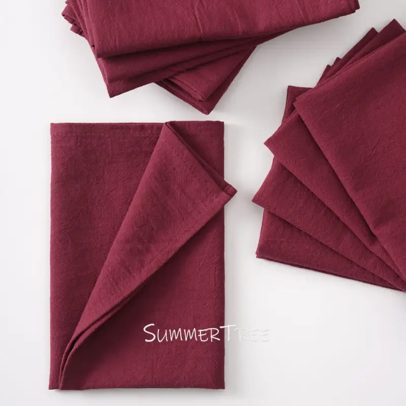 Set of 6 washed cotton table napkins mediterranean style Usine Directe