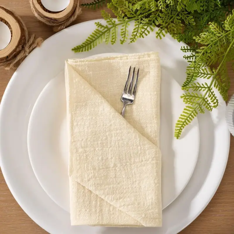 Set of 10 cotton gauze cloth napkins 32x32 cm Achetez Aujourd'hui