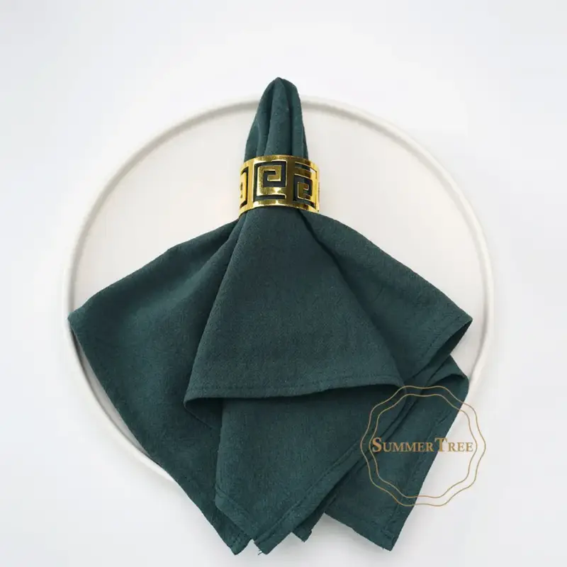 Vente Flash Vintage washed cotton table napkin with lace edge