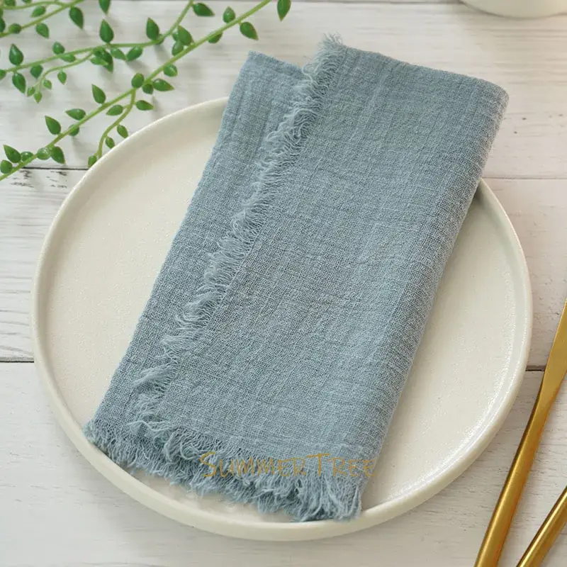 Prix Bas Set of rustic style cotton gauze napkins