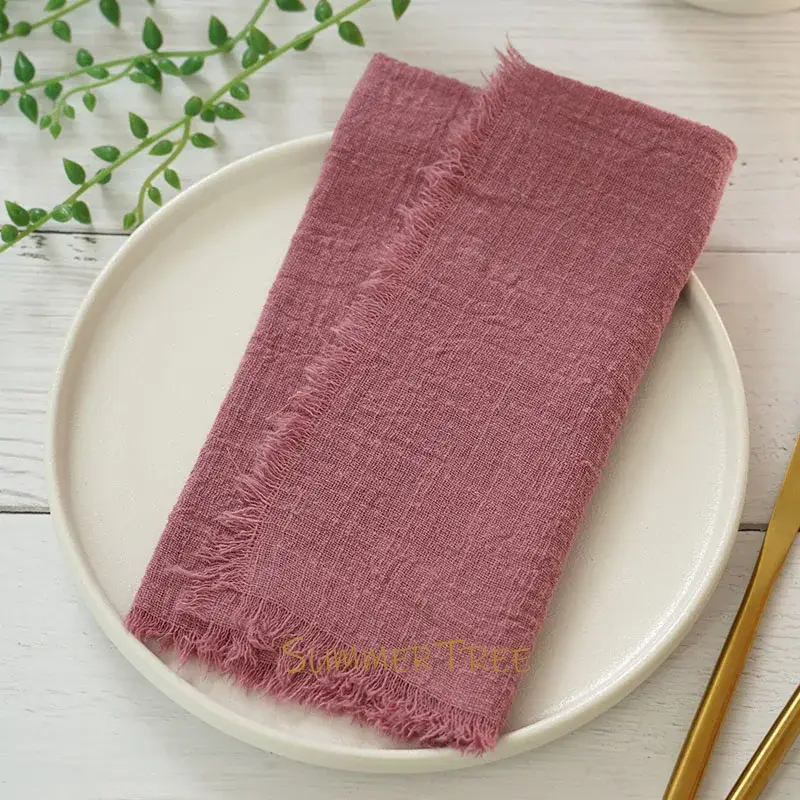 Offre Limitée Rustic cotton gauze napkins set of 12