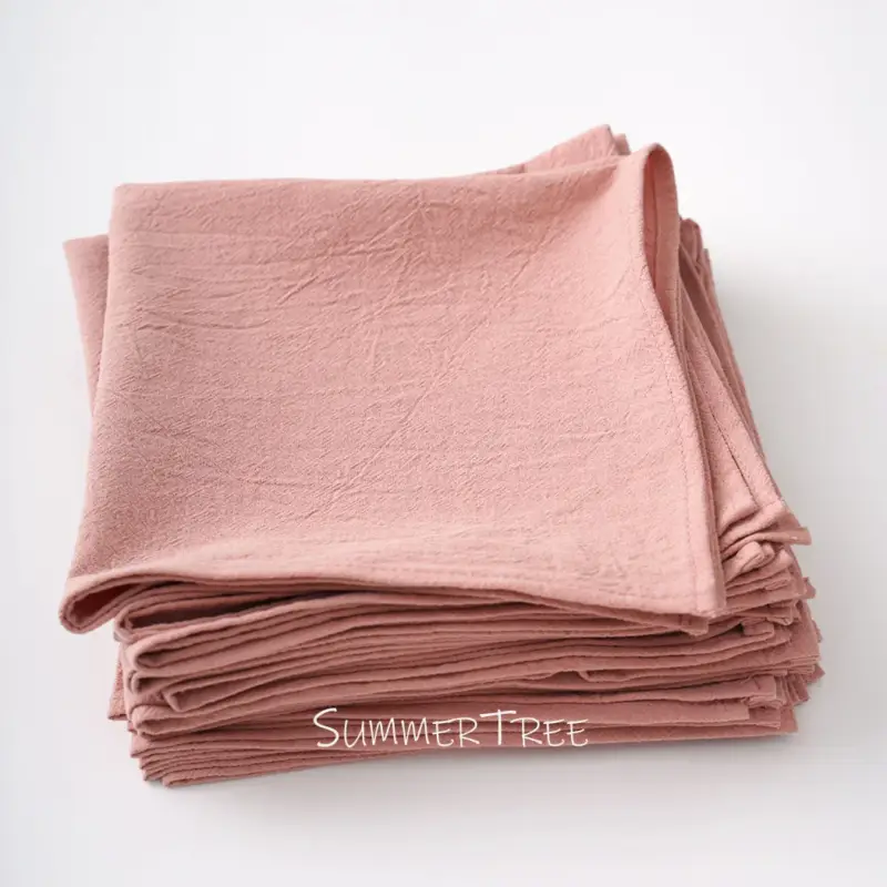 Washed cotton napkin set of 12 vintage Commander Vite