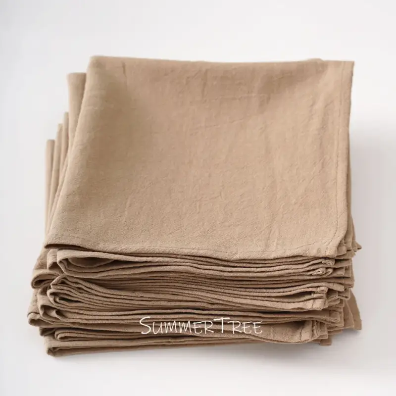 Washed cotton vintage-style cloth napkins set of 12 Commander Vite