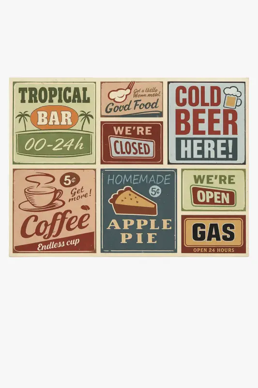 Retro tropical 1950s washable placemat set Prix Promo