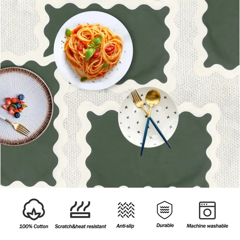 Modern washable cotton linen table napkin Livraison Express