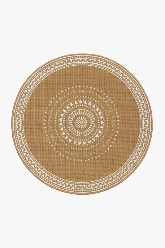 Round braided placemat rustic style with jute tassels Offre Du Jour