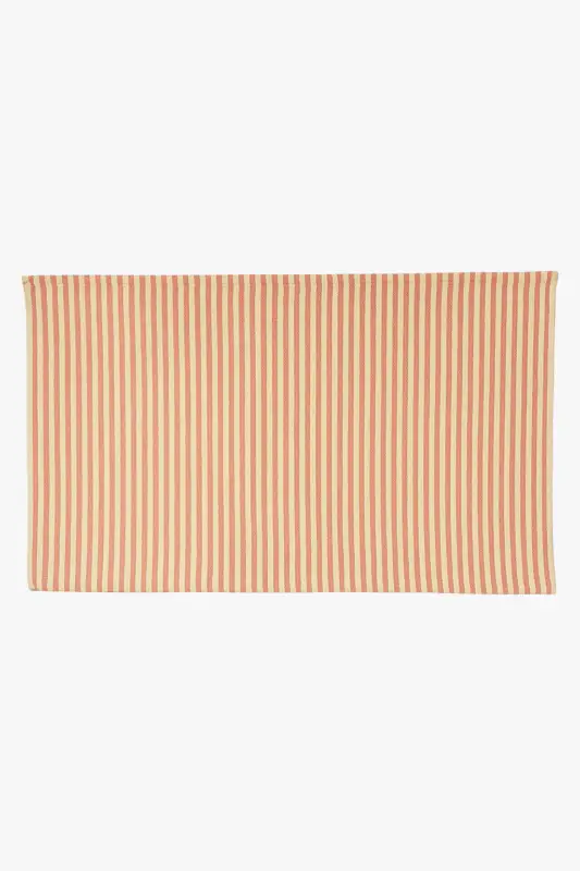 Linen-effect fabric placemat with stripes and checks for kitchen an… Top Vente
