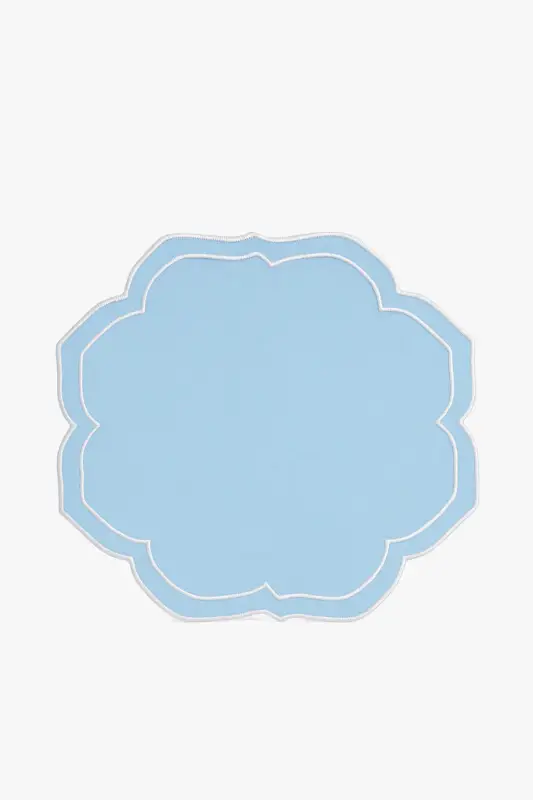 Cotton linen placemat with marine shell pattern Prix Bas