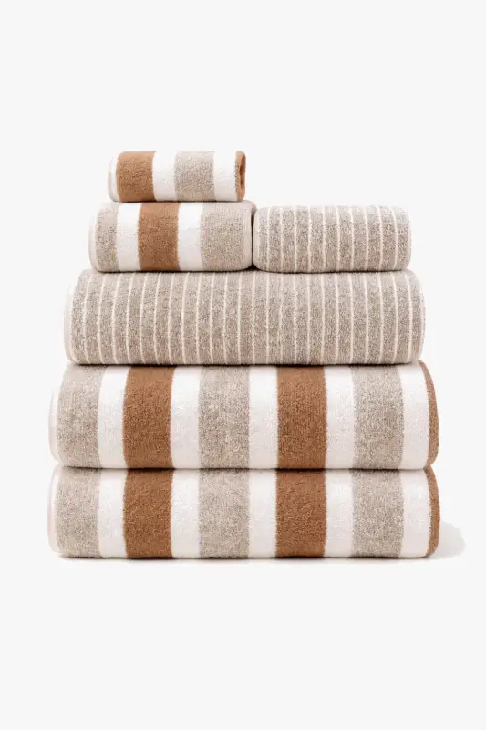 Offre Du Jour Quick-dry striped bath towel set of 6