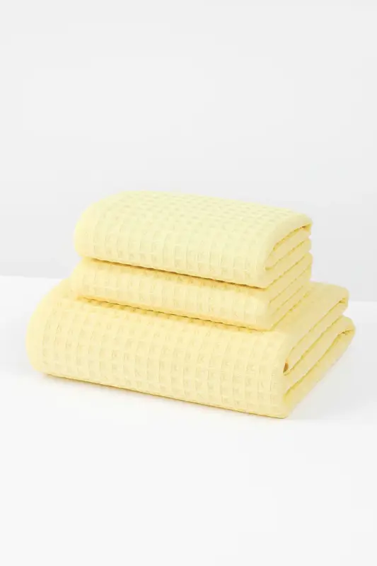 Quick-dry waffle cotton bath towel set Solde