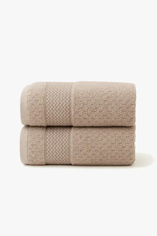Set of two thick cotton bath towels absorbent Usine Directe