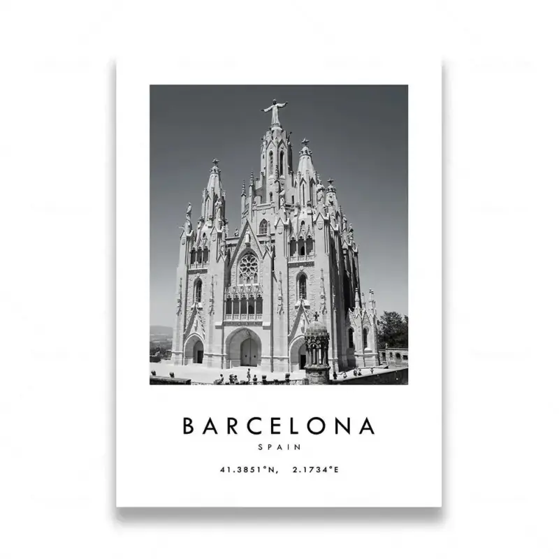 Black and white city travel photography poster artistic decoration Meilleur Prix