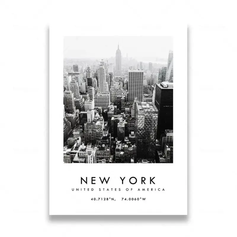 Black and white photography poster of rome and las vegas Usine Directe