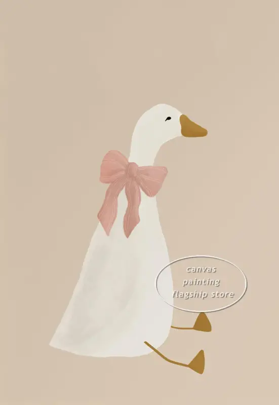 Cute goose canvas posters for children's room decor Dernier Modèle
