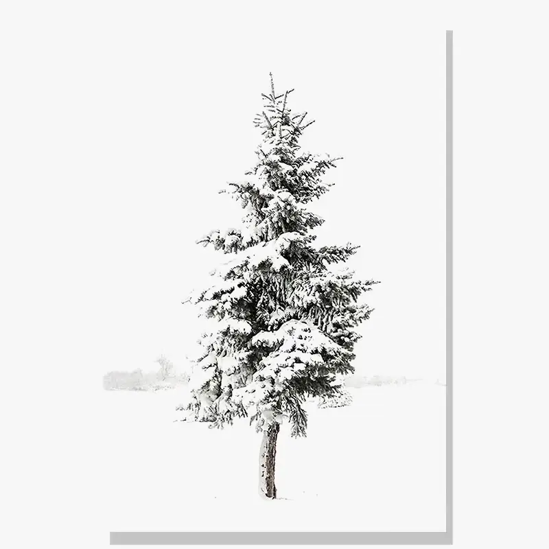 Haute Qualité Nordic painting deer owl winter sunlight landscape wall decor