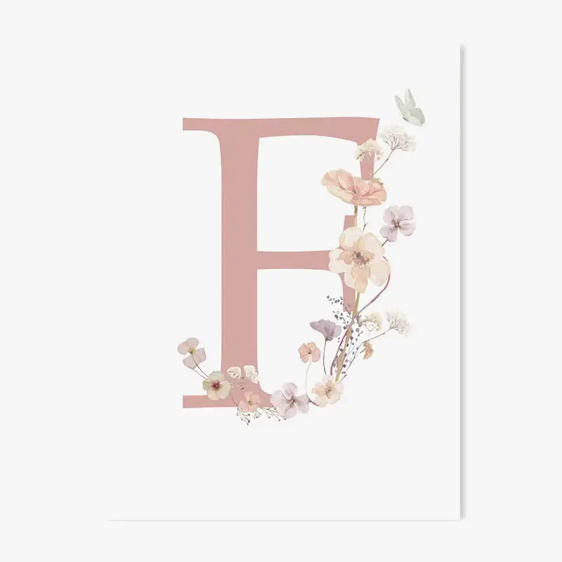 Personalised wildflower photo poster for baby girl's bedroom Certifié