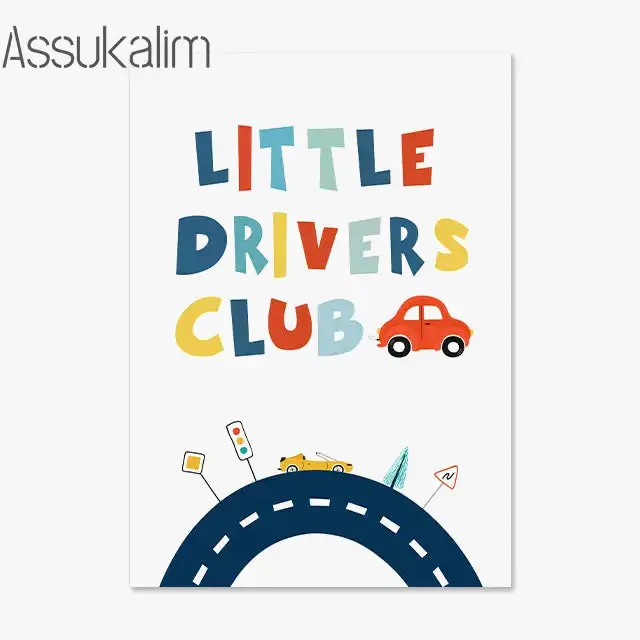 Marque Personalised alphabet toy car children's wall canvas