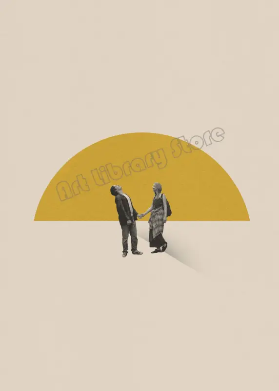 Retro abstract poster inspired by cult films decorative painting Prix Réduit