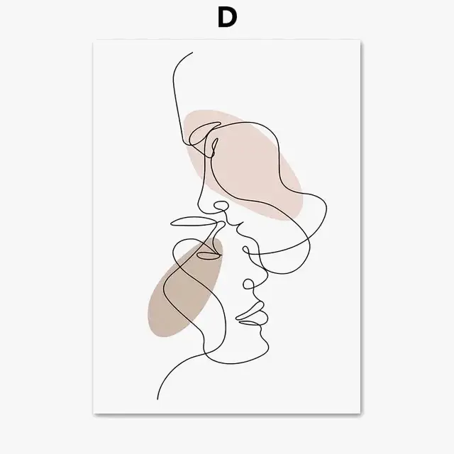 Solde Abstract couple kiss posters and minimalist art prints