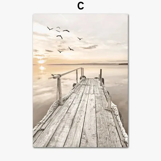 Modern boho landscape wall art for interior decoration Expédition Rapide