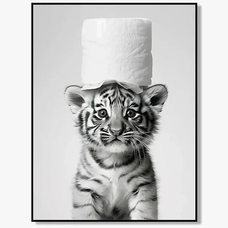 Black and white animal art posters for wall decoration Solde