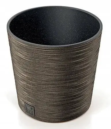 Round brown plastic flower pot 30 cm Must-Have