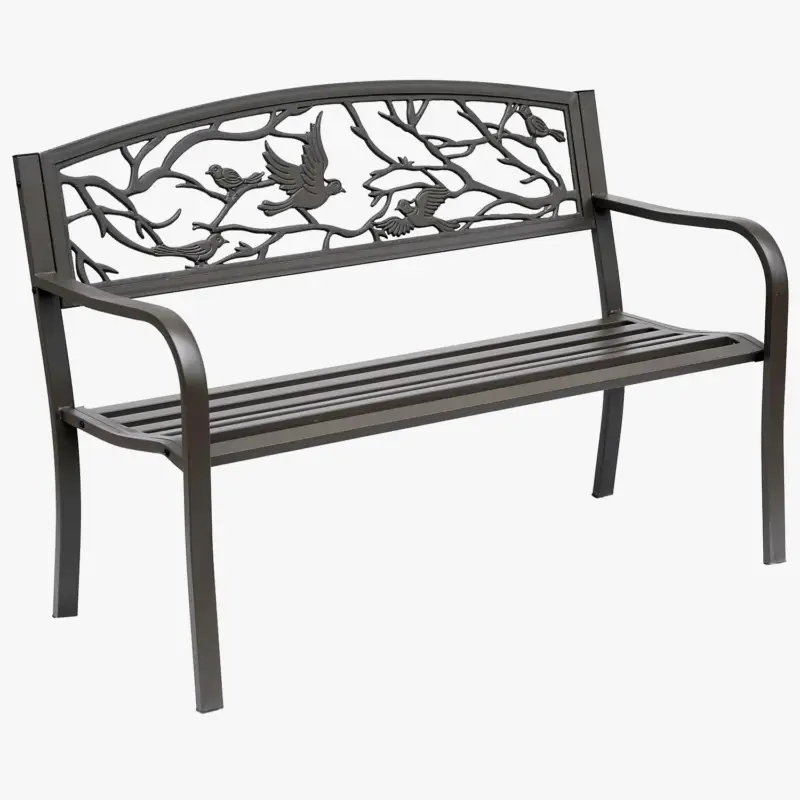 Quantité Limitée Brown garden bench with animal backrest, elegant and comfortable de...