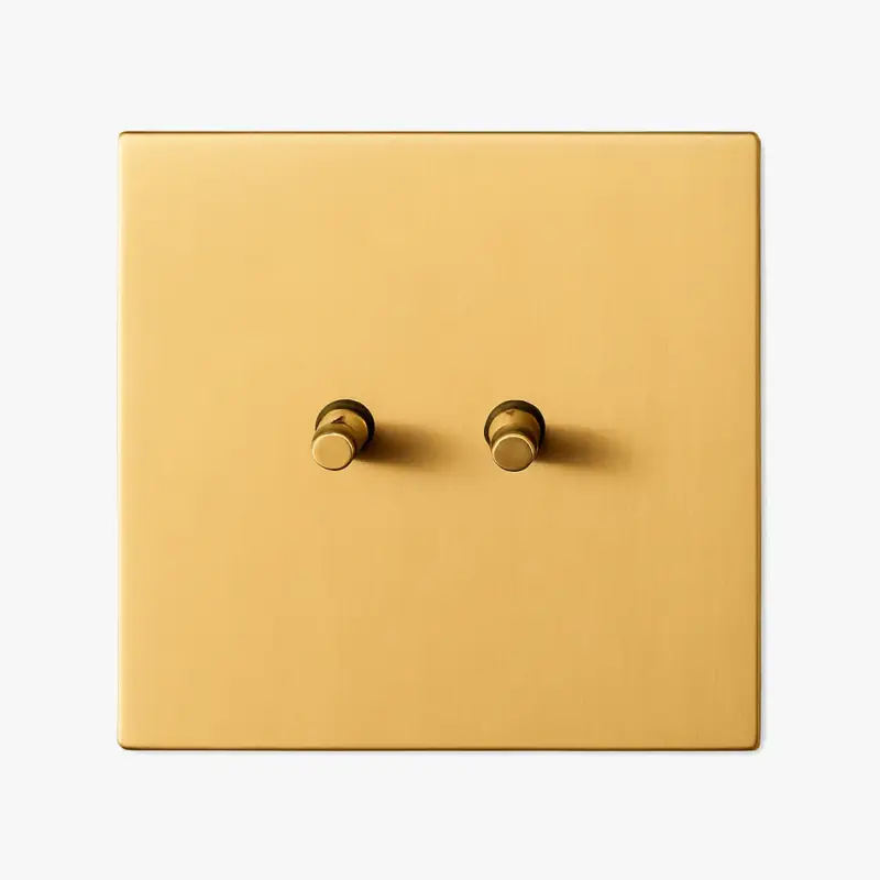 Acheter En Ligne Double two-way switch in brushed gold steel