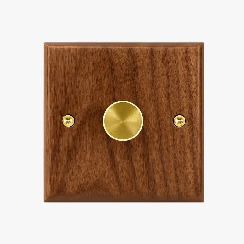 Wooden dimmer switch with gold screws Produit De Marque