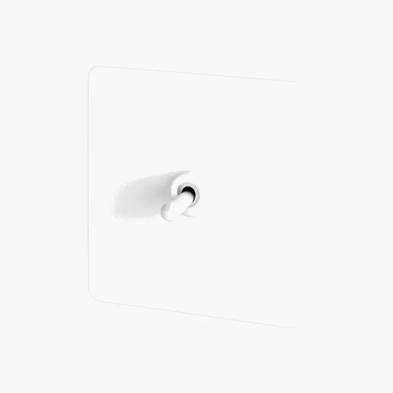 Single 1-way intermediate switch in matt white steel with rounded e... Prix Réduit