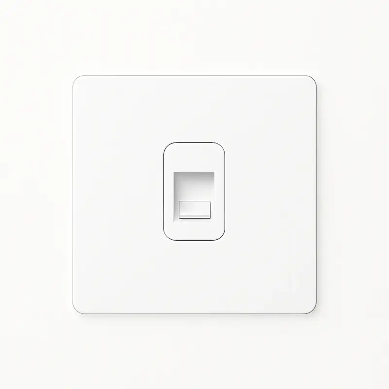 Matte white steel rj45 socket with rounded edges Jusqu'à Épuisement Des Stocks