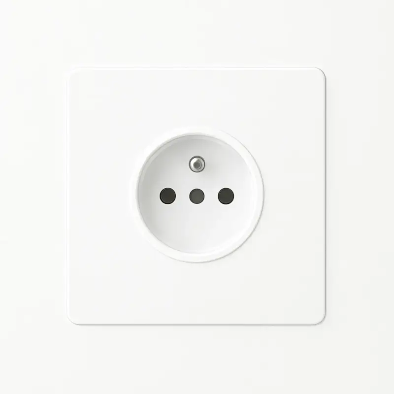Prix Promo Matte white steel electric socket with rounded edges