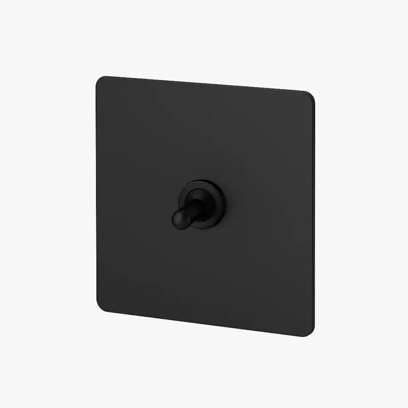 Nouvelle Collection Single 1-gang matte black steel switch with rounded edges