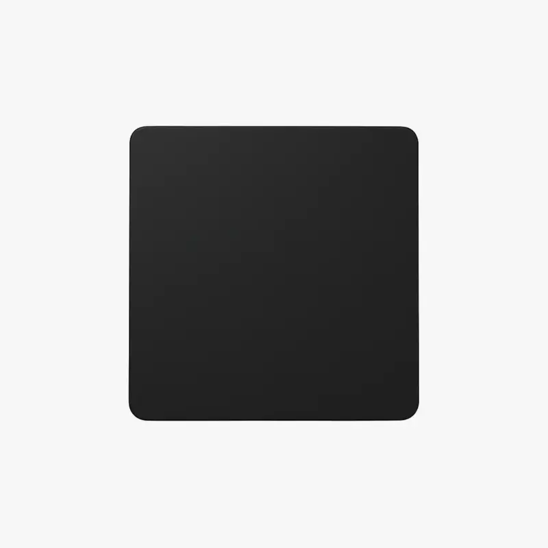 Populaire Flat matte black steel socket cover with rounded edges