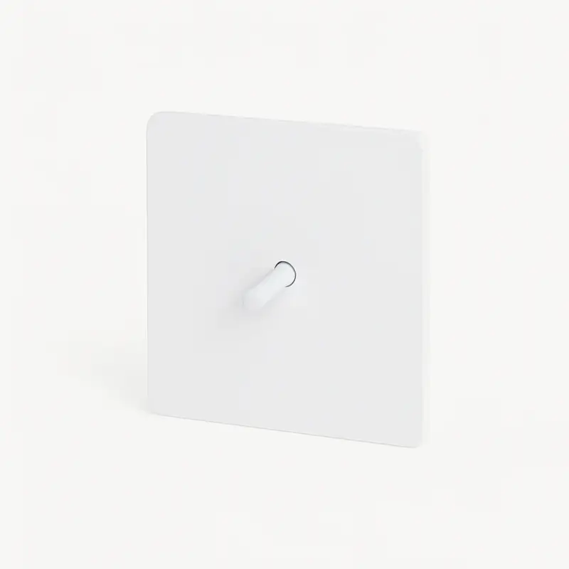 Vente Flash Single 1-gang switch in matt white steel with rounded edges