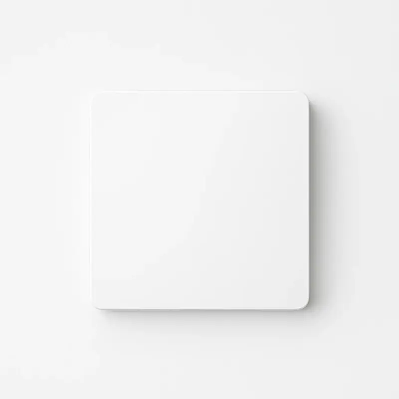 Commande En Gros Flat socket cover in matte white steel with rounded edges