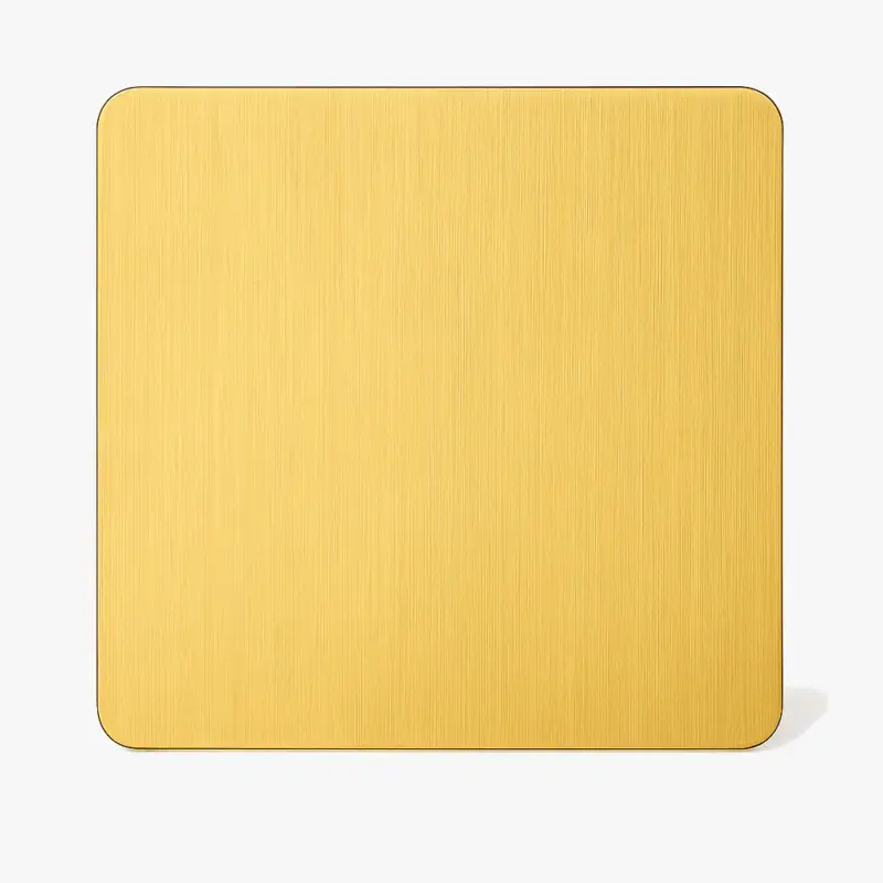 Brushed gold steel blank socket cover with rounded edges Retour Gratuit