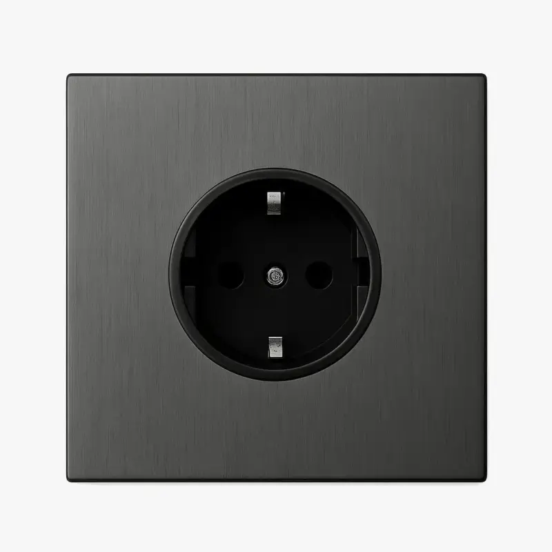 Nouvel Arrivage European electrical socket in brushed dark grey steel
