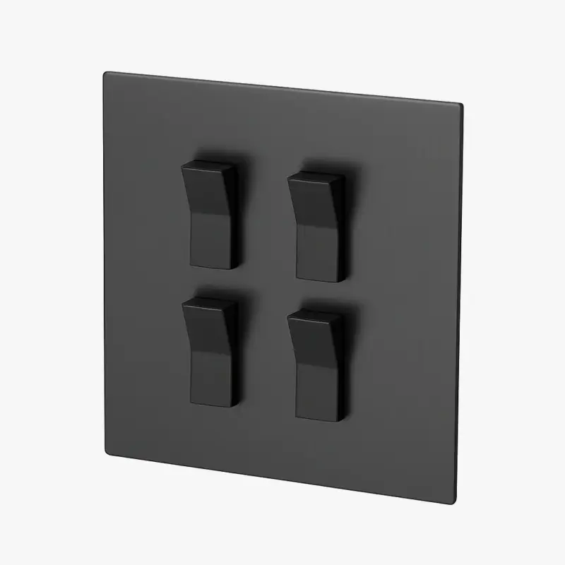 Quadruple 4-way switch in brushed dark grey steel Offre Exclusive