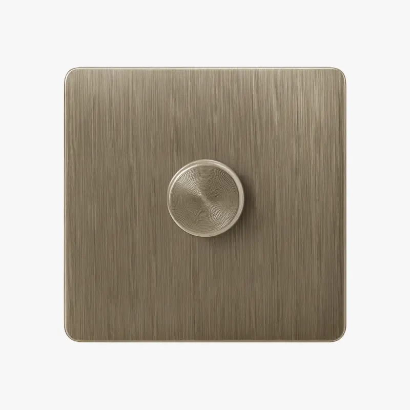 Brushed grey steel dimmer with rounded edges Vente Flash