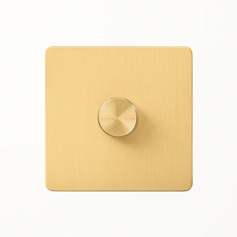 Commander Vite Brushed gold steel dimmer with rounded edges