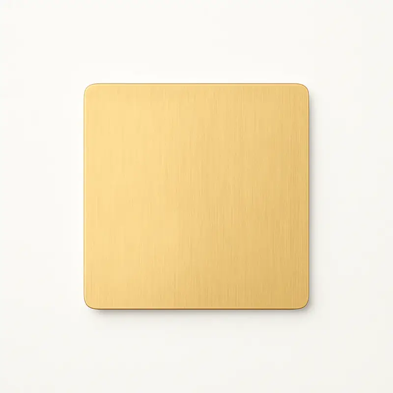 Promotion Saisonnière Brushed gold steel blank socket cover with rounded edges