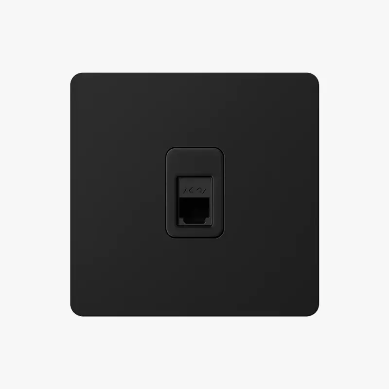 Paiement Sécurisé Black matt steel rj45 socket